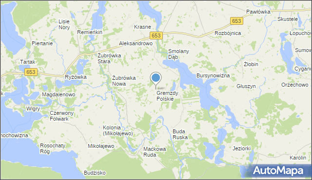 mapa Gremzdy Polskie, Gremzdy Polskie na mapie Targeo